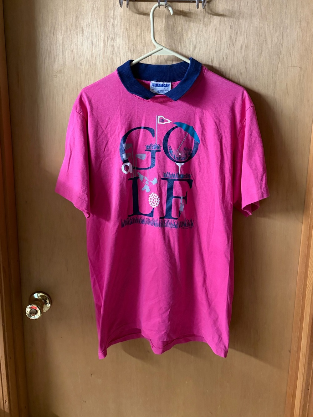 Vintage pink golf polo shirt size extra large single stitch